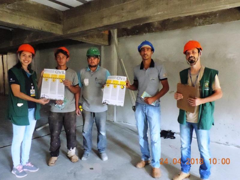  Vigilância Sanitária e Nasf realizam campanha de prevenção de acidentes e doenças no trabalho na Construção Civil